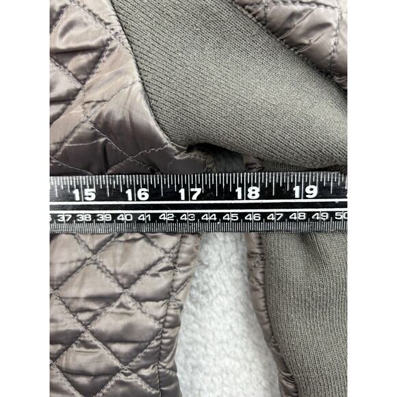 Women's GUESS Gray Puffer Jacket Size S Leopard Print Inside Check Diamond Dsgn - Picture 11 of 12